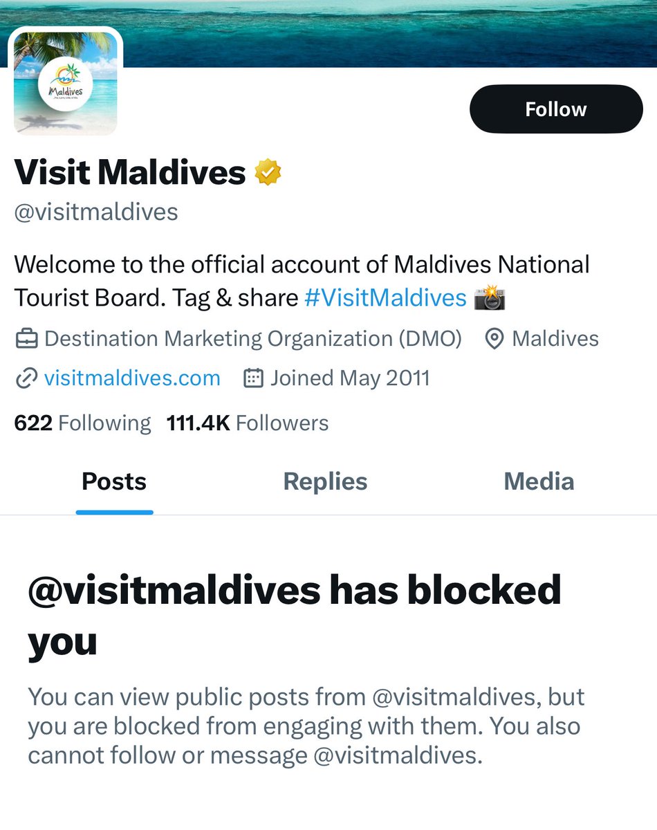 Why blocked me? I am doing more than Liverpool to promote Maldives