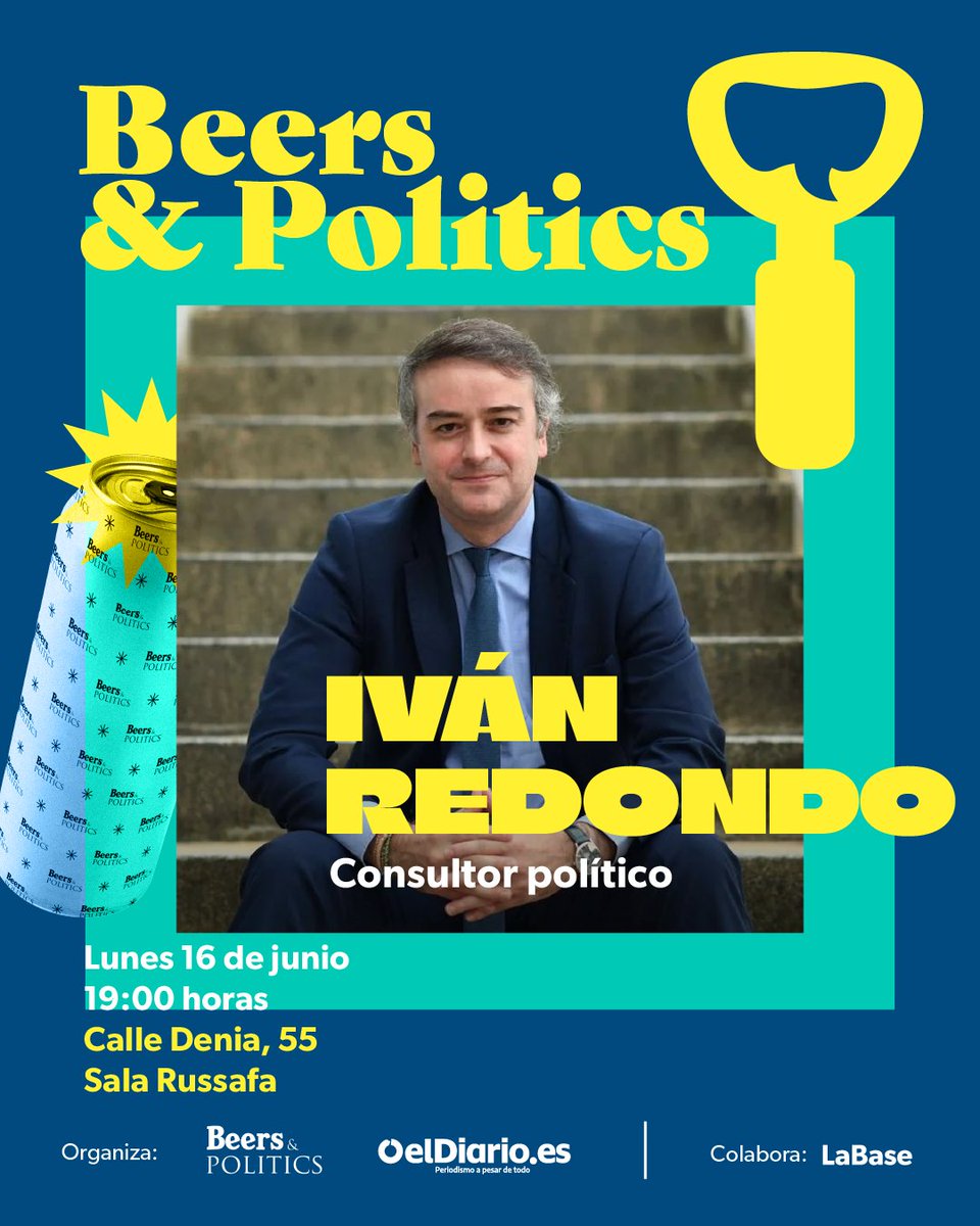 LaBase (@labasegroup) on Twitter photo SOLD OUT!
👏Gracias a todas las personas que os habéis inscrito en nuestro próximo <a href="/beerspolitics/">Beers&Politics</a>, en colaboración con <a href="/eldiariocv/">elDiariocv.es</a>.
⏳Comienza la cuenta atrás para la visita de <a href="/thewarroomblog/">Iván Redondo</a> en la terreta. SOLD OUT!
👏Gracias a todas las personas que os habéis inscrito en nuestro próximo <a href="/beerspolitics/">Beers&Politics</a>, en colaboración con <a href="/eldiariocv/">elDiariocv.es</a>.
⏳Comienza la cuenta atrás para la visita de <a href="/thewarroomblog/">Iván Redondo</a> en la terreta.