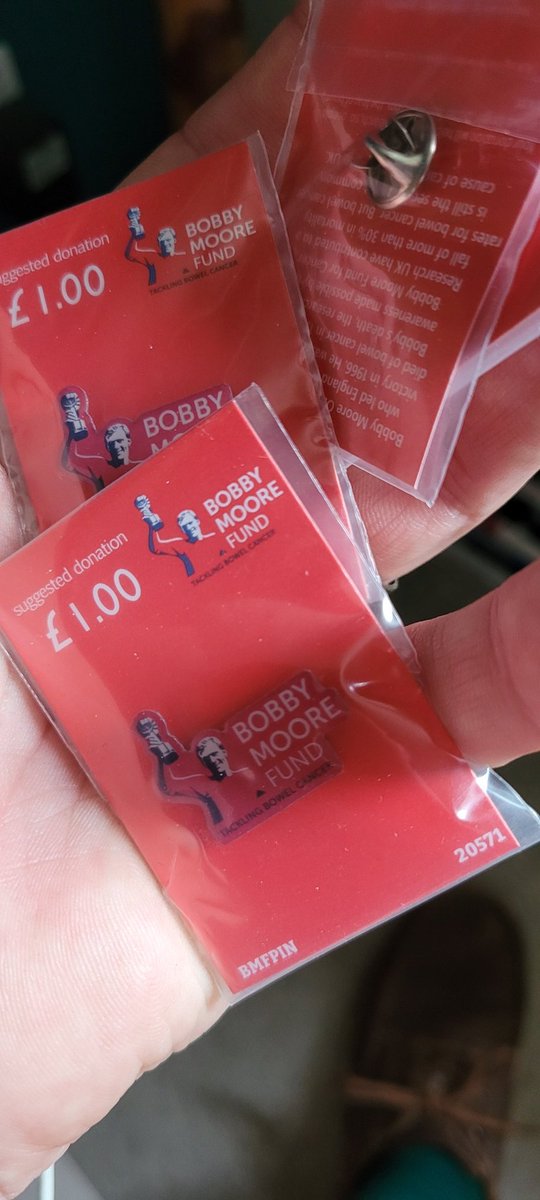 3lionspodcast (@3lionspodcast) on Twitter photo I have 50 <a href="/BobbyMooreFund/">Bobby Moore Fund</a> pin badges to take with me to Nottingham, likely I'll be around the Trent Navigation pub area if you want one.
Once they're gone, they're gone.
#EnglandShirtDay I have 50 <a href="/BobbyMooreFund/">Bobby Moore Fund</a> pin badges to take with me to Nottingham, likely I'll be around the Trent Navigation pub area if you want one.
Once they're gone, they're gone.
#EnglandShirtDay