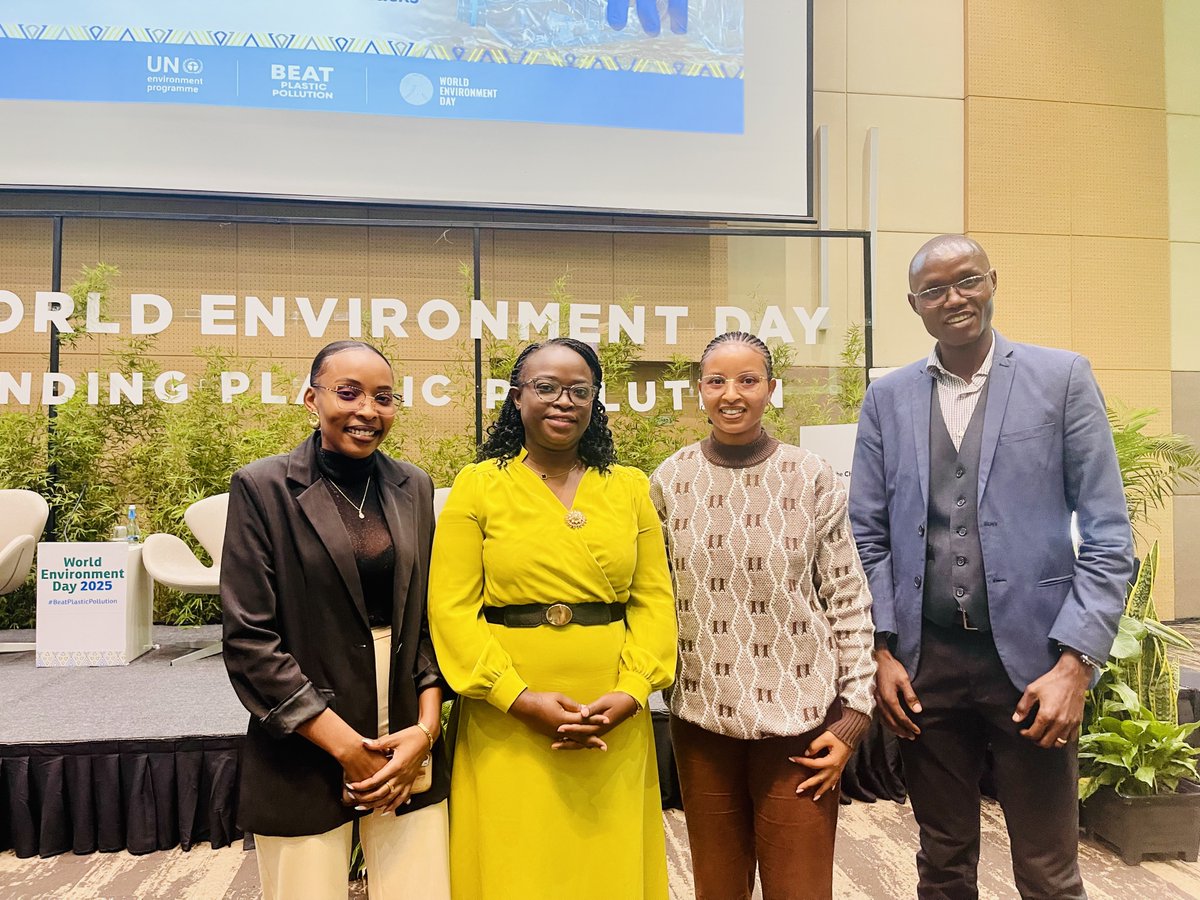University of Kigali joined #WorldEnvironmentDay2025   at Kigali Convention Centre, led by Dr. Kwena Ronald. Proud to support the theme “Ending Plastic Pollution” and promote green innovation, sustainability &amp; circular economy.  #UoK #Rwanda  #GreenInnovation