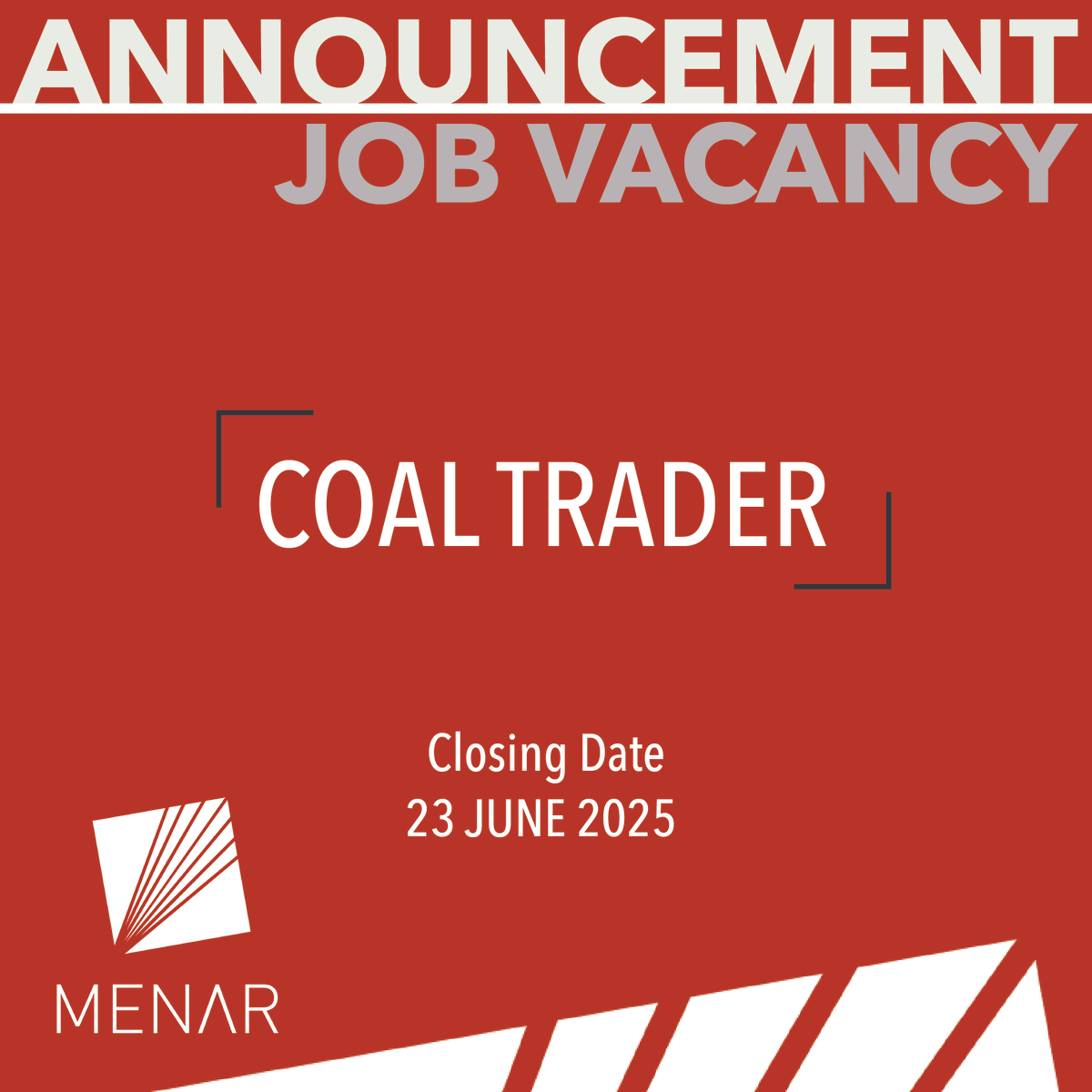 menarsocial's tweet photo. Job Vacancy Announcement: Menar has an opening for a Coal Trader.

Check out the link: https://t.co/qtfVq59unG to find the full job specs and how to apply.   

 Application closing date: 23 June 2025 #menar https://t.co/ghCSz16ttC