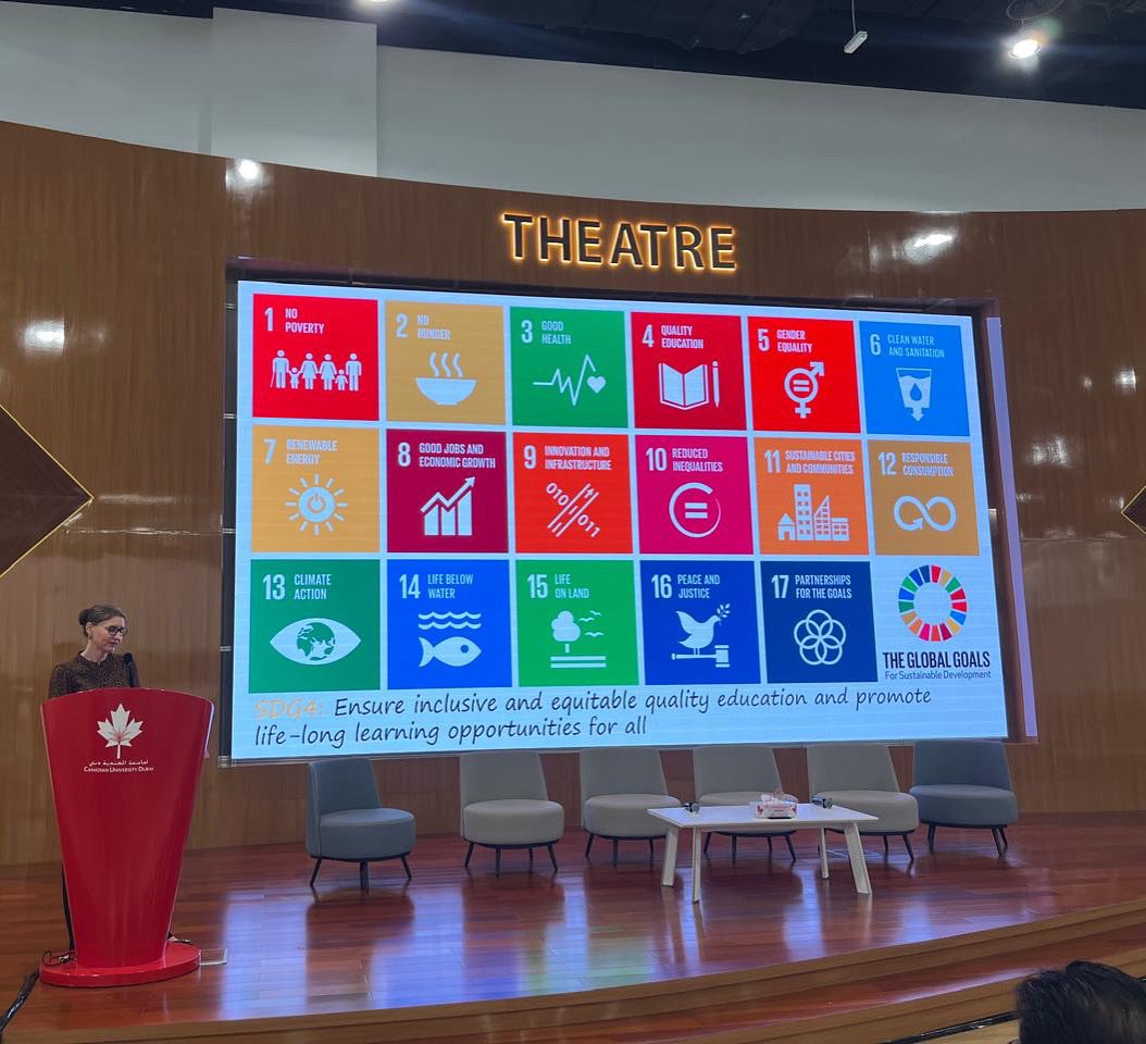 At the #ClimateSummit in Dubai, Barbara Bedike highlighted how transforming education is key to tackling today’s global challenges, from poverty and health to climate resilience. She also shared insights from the Rewiring Education: The Climate Education Nexus report, which