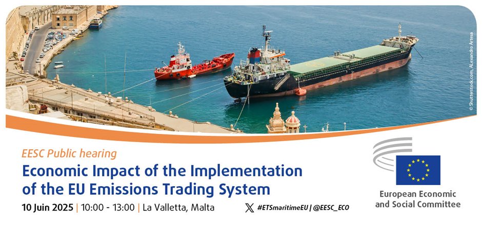 🎙️We’re LIVE from Malta!
How will the #EUETS affect port competitiveness, trade flows, and the shipping sector?

Experts are coming together to discuss the challenges and opportunities ahead.
 
📺europa.eu/!QXgwTq
🚢Ask questions on Sli.do #ETSmaritimeEU