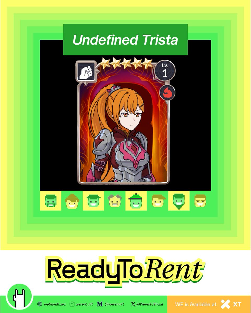 🔥 Trista Joins the Battle — EK Exclusive Character Unleashed

undefined Trista is now AVAILABLE to rent!
This armored warrior brings serious firepower to your squad.
Only on Werent 👇
market.werentnft.io/nft/82

#ReadyToRent