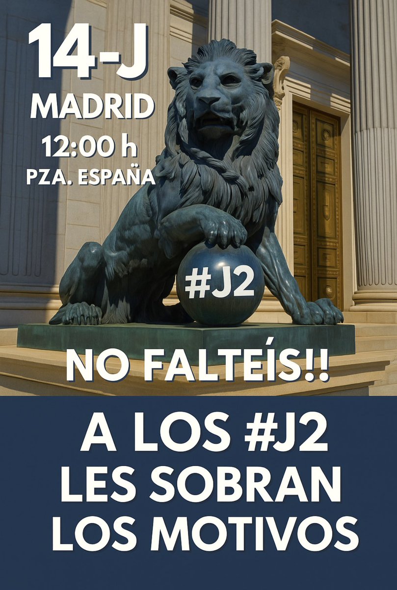 🗓️ 14 de junio. 12:00 h. Plaza de España, Madrid.
📢 A los #J2 
Les sobran los motivos.
✊ No mires hacia otro lado.