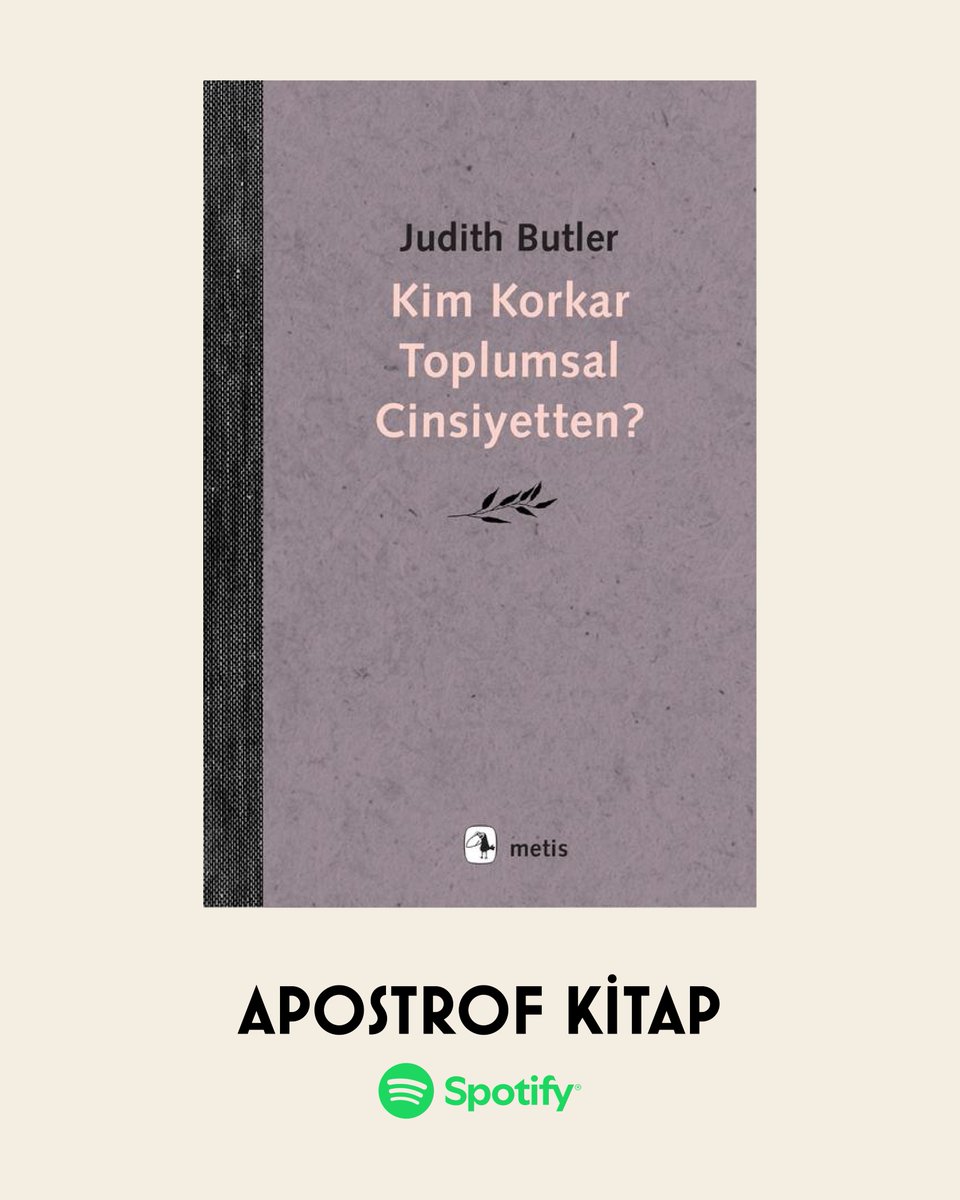 Apostrof Kitap (@apostrofkitap) on Twitter photo Apostrof Kitap'ın podcast dizisinin ilk bölümünde odağımızda Judith Butler'ın Kim Korkar Toplumsal Cinsiyetten? başlıklı kitabı var. Ezgi Sarıtaş'ın Türkçeye çevirdiği, Savaş Kılıç ve Melis Baysal'ın yayıma hazırladığı kitap Nisan 2025'de <a href="/Metiskitap/">Metis Yayınları</a>'tan çıktı. Dinlemek için: Apostrof Kitap'ın podcast dizisinin ilk bölümünde odağımızda Judith Butler'ın Kim Korkar Toplumsal Cinsiyetten? başlıklı kitabı var. Ezgi Sarıtaş'ın Türkçeye çevirdiği, Savaş Kılıç ve Melis Baysal'ın yayıma hazırladığı kitap Nisan 2025'de <a href="/Metiskitap/">Metis Yayınları</a>'tan çıktı. Dinlemek için: