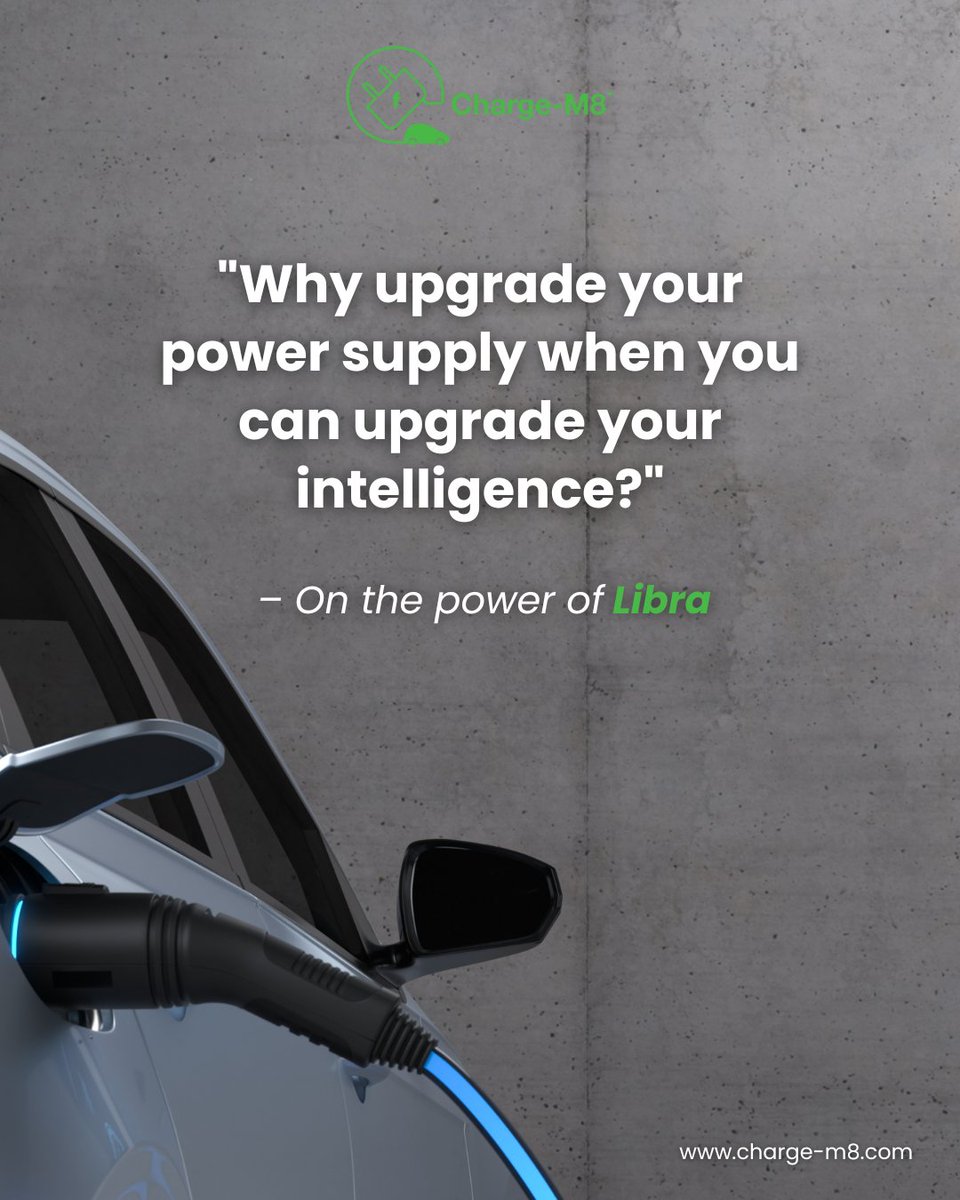 ChargeM8's tweet photo. Libra by Charge-M8 is the smart way to manage multiple EV chargers without overloading your system. ⚡️

It dynamically balances energy usage, so you can expand your EV infrastructure.

Visit https://t.co/DARfg6ZB1a to learn more.

#libra #smartcharging #evcharging https://t.co/k2b8JHSFni