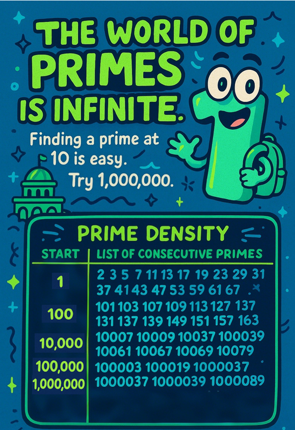 The world of primes is infinite.  Finding a prime at 10 is easy.  Try 1,000,000.