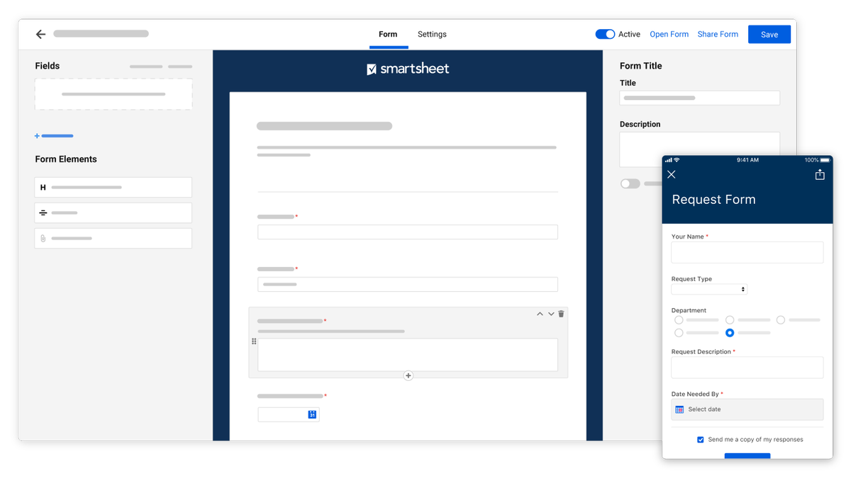 ProjPlanServ's tweet image. 📋 Say hello to smarter data collection! Smartsheet forms are easy to customise with conditional logic and accessible on any device. Share them with your team or audience and collect data like a pro. 📱 #DataCollectionMadeSimple eu1.hubs.ly/H0j3lSh0
