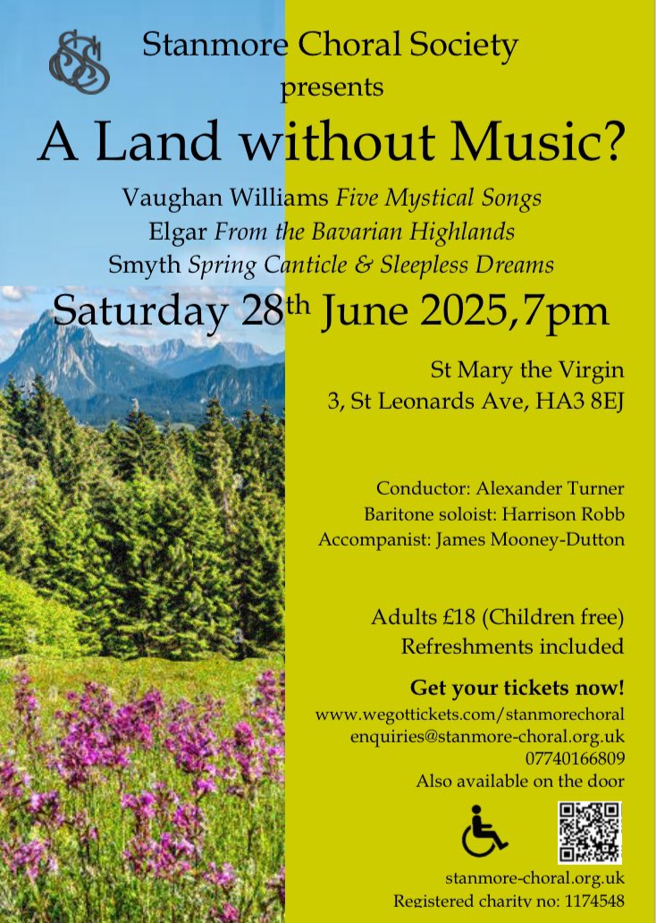 Our next concert is just around the corner! Come and hear fabulous uplifting music by Elgar, Smyth and Vaughan Williams in St Mary the Virgin, Kenton. The fabulous Harrison Robb is our soloist. 

Get your tickets now!