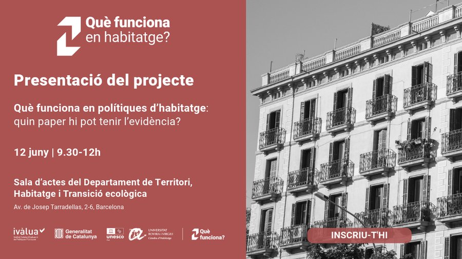 🏠 "Què funciona en polítiques d’habitatge: quin paper hi pot tenir l’evidència?"

Presentació del projecte amb la participació del investigador de l'IEB Jordi Jofre-Monseny (<a href="/jofre_monseny/">Jordi Jofre-Monseny</a>)

🗓️ 12 juny  
🕘 9.30 - 12h

ℹ️  f.mtr.cool/jokudouhrg

#QFHabitatge #IvàluaActivitats