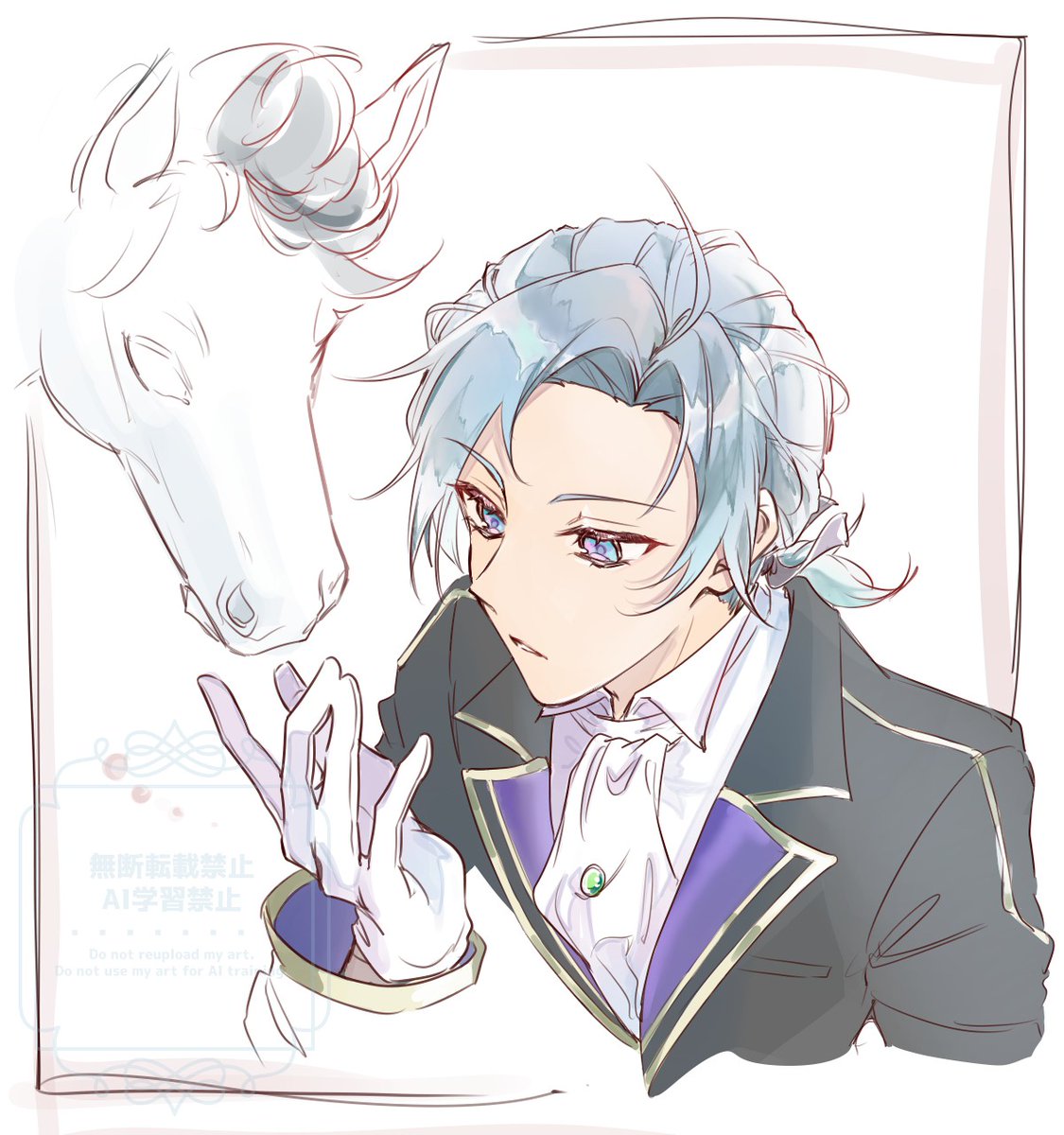 chaaaaa__1001's tweet image. 馬術部シルバーくん🏇
#twstファンアート 
#ツイステファンアート