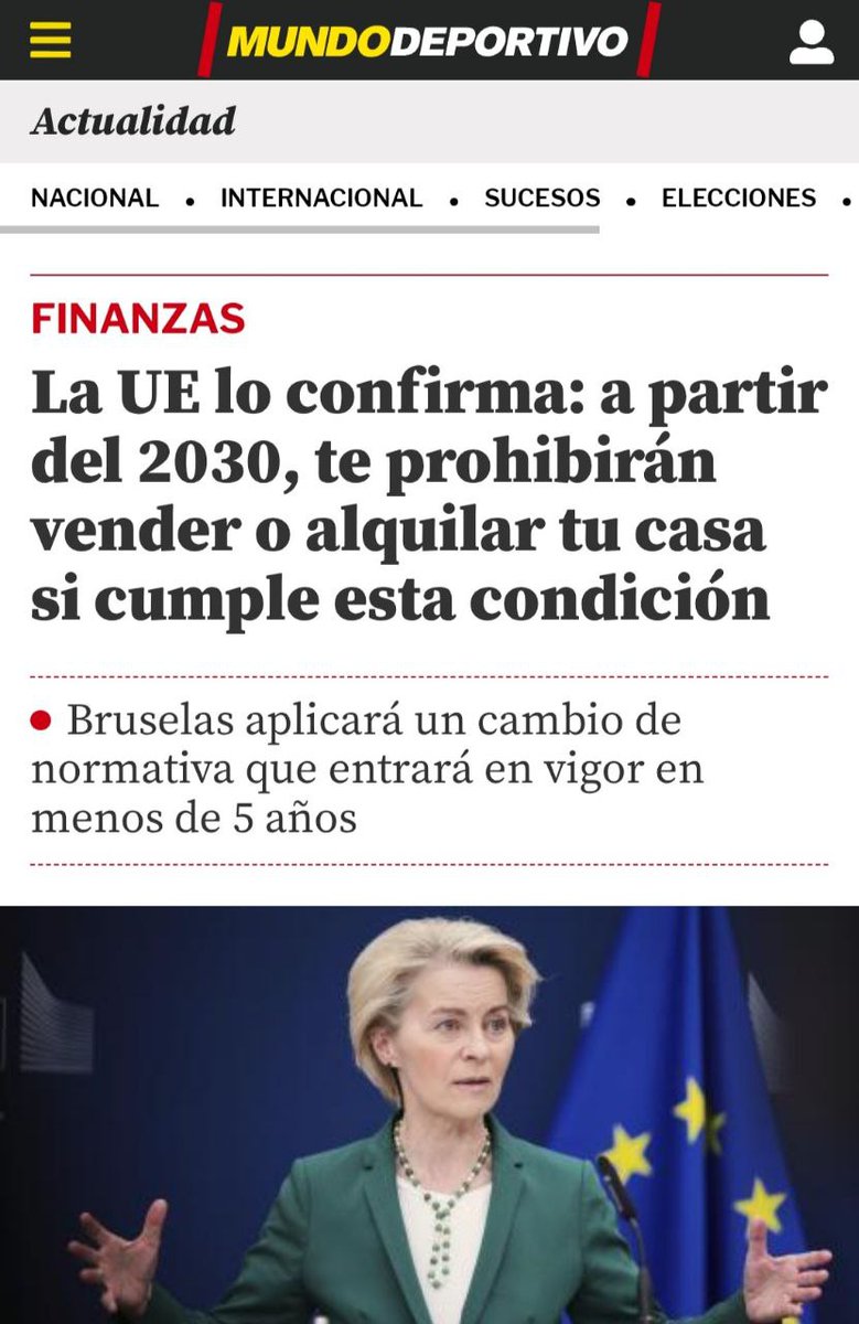 Así te expropiaran tus viviendas en 2030.

Para cuando los Europeos se den cuenta será demasiado tarde.

A partir de 2030, si tu propiedad no cumple con dicha norma, no podrás ni venderla ni alquilarla.

El 80% en España, no cumple la norma.