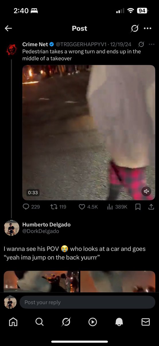 DorkDelgado's tweet photo. @OopsYouMissed This isnt a video from the L.A. Anti ice riots. Its from a takeover months ago. I made a comment about the dude who slammed his back on the read windshield all goofy https://t.co/S3KMpd12sG