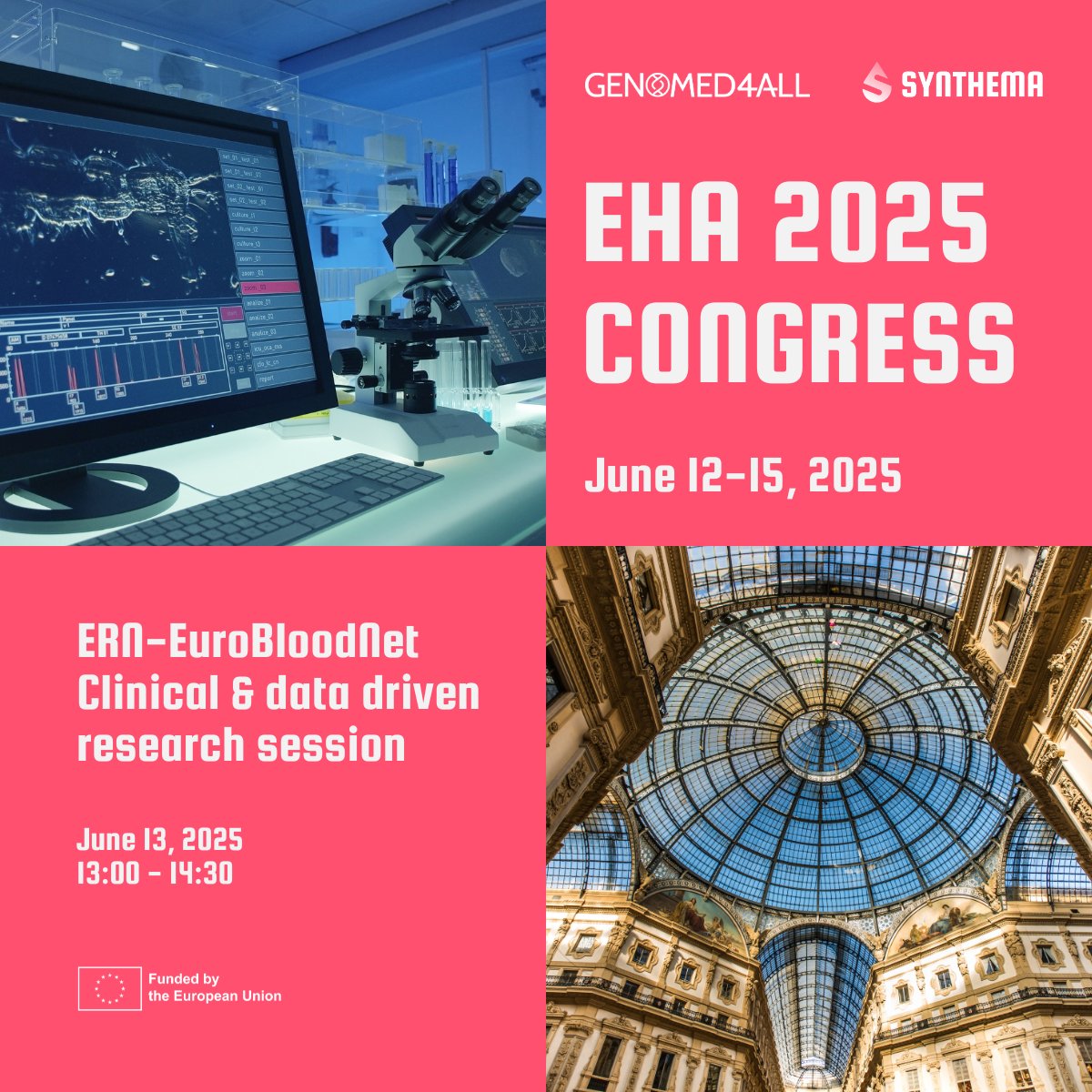 SYNTHEMA (@synthema_eu) on Twitter photo How can AI help protect privacy and advance rare disease research? Join #SYNTHEMA & <a href="/genomed4all/">GenoMed4All</a> at #EHA2025 for the Clinical & Data-Driven Research session by <a href="/ERNEuroBloodNet/">ERN EuroBloodNet</a>.
🗓️ June 13 | 13:00–14:30
📍 Milan
👉 synthema.eu
#AIinHematology How can AI help protect privacy and advance rare disease research? Join #SYNTHEMA & <a href="/genomed4all/">GenoMed4All</a> at #EHA2025 for the Clinical & Data-Driven Research session by <a href="/ERNEuroBloodNet/">ERN EuroBloodNet</a>.
🗓️ June 13 | 13:00–14:30
📍 Milan
👉 synthema.eu
#AIinHematology