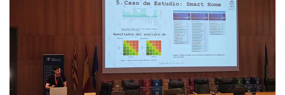 GSYA (@grupogsya) on Twitter photo During the first day of the X <a href="/jnic_conf/">JNIC 2025</a> at the <a href="/unizar/">Universidad Zaragoza</a>
José Luis Ruiz has inaugurated the participation of the GSyA group with the presentation entitled: “Analysis and Management of cybersecurity risks in IoT environments: The MARISMA-IoT pattern.
+Inf: gsya.esi.uclm.es/N.php?id=2190 During the first day of the X <a href="/jnic_conf/">JNIC 2025</a> at the <a href="/unizar/">Universidad Zaragoza</a>
José Luis Ruiz has inaugurated the participation of the GSyA group with the presentation entitled: “Analysis and Management of cybersecurity risks in IoT environments: The MARISMA-IoT pattern.
+Inf: gsya.esi.uclm.es/N.php?id=2190