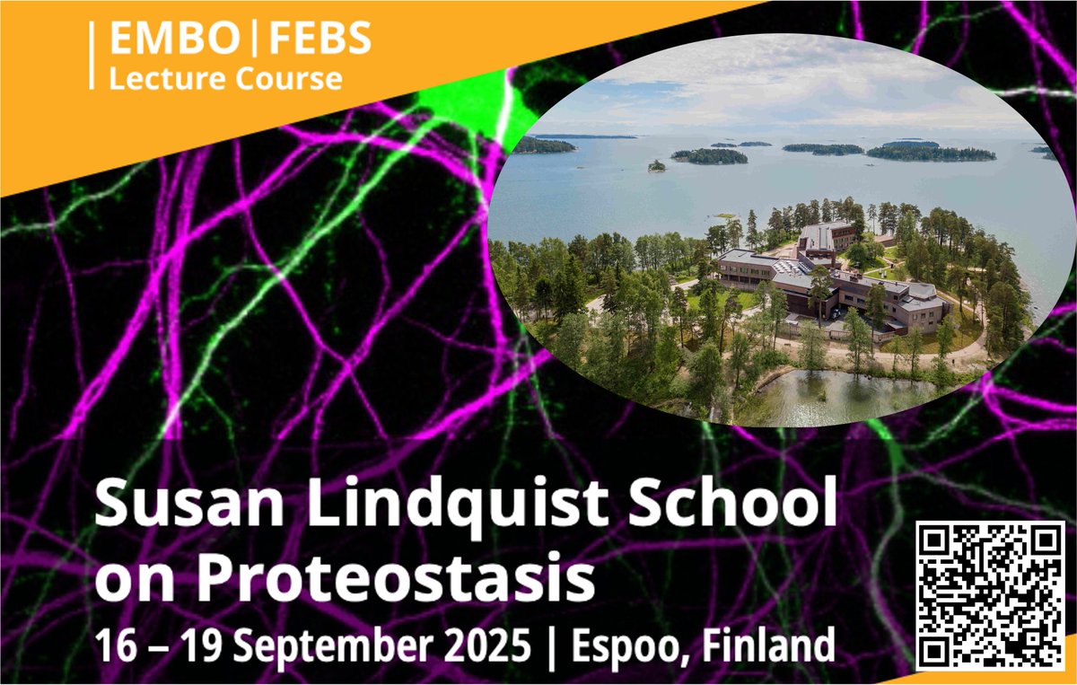 SaarikangasLab's tweet image. Last call to apply for the Susan Lindquist School on Proteostasis EMBO-FEBS Lecture Course, 16-19 Sept 2025 in Espoo, Finland! Apply by June 15! meetings.embo.org/event/25-prote…