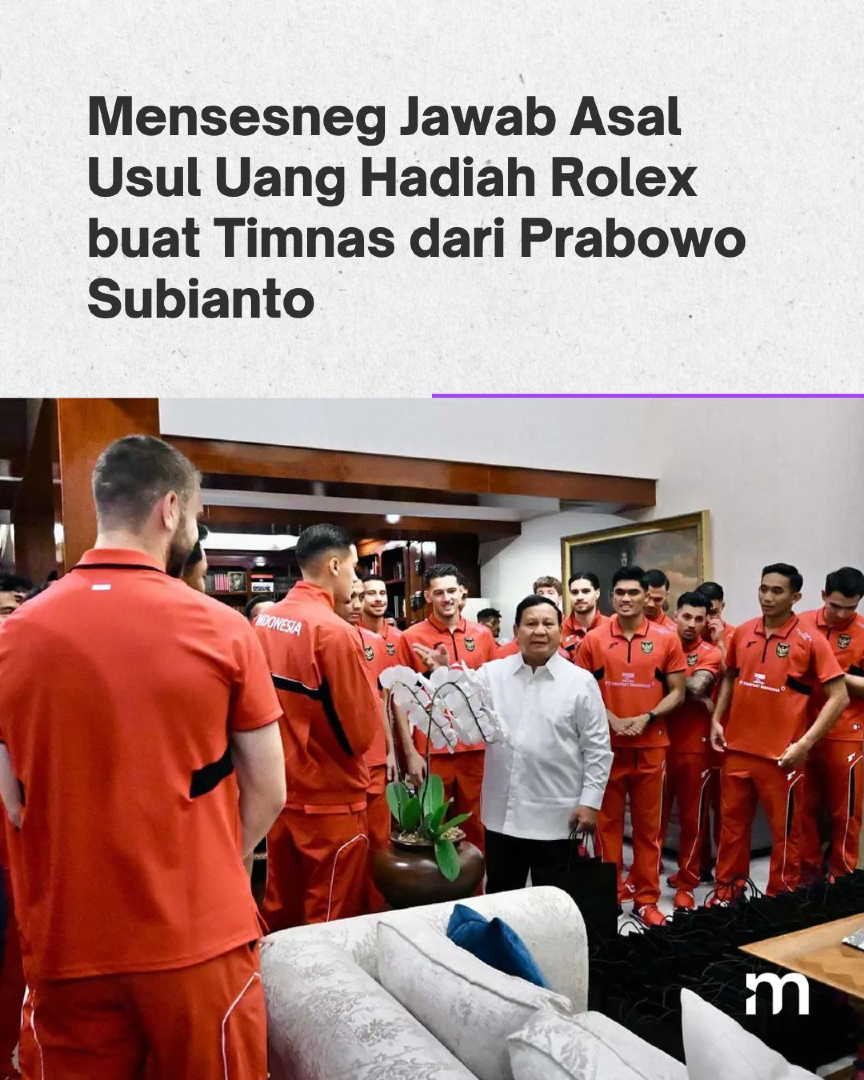 merdekadotcom's tweet image. Prasetyo menyebut, tak masalah pemberian hadiah Prabowo kepada Timnas Indonesia menjadi perbincangan publik.

#timnasindonesia #hadiah #jamtanganmewah #mdkbl