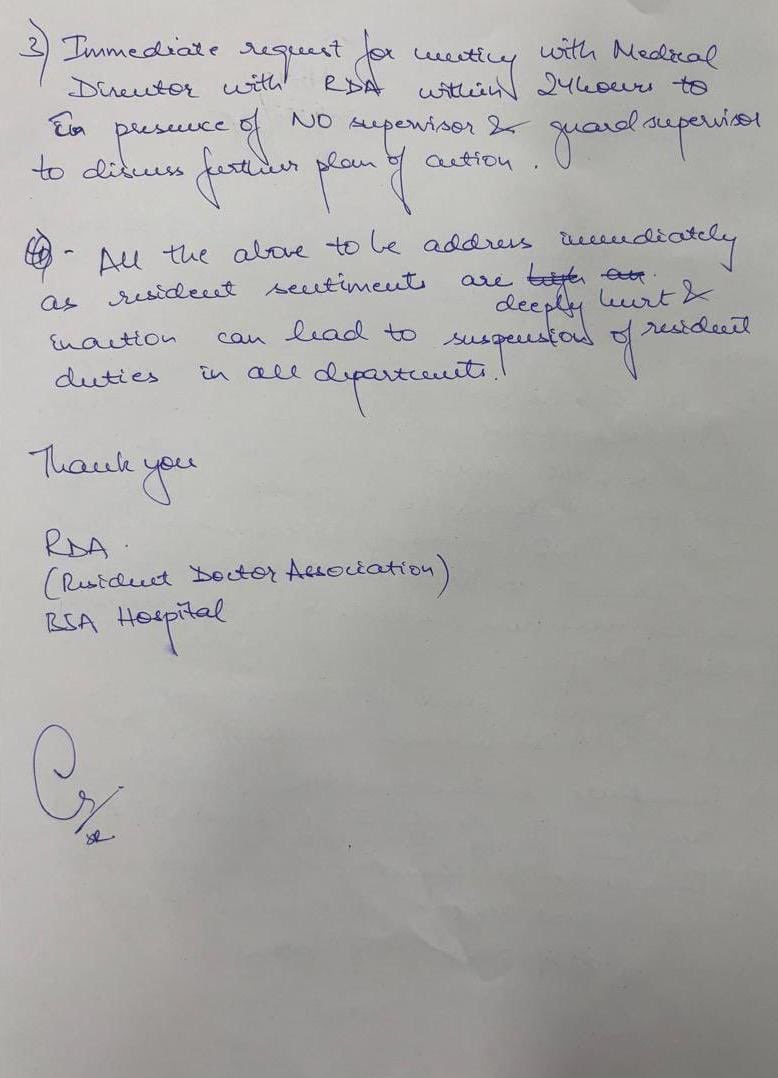 Dr Anshul Jangra MD (@anshulmd0327) on Twitter photo RGKAR 2.0 in Delhi: Female doctor at BSA Medical College strangled, clothes torn, scratched in hospital. No FIR, no arrests, CCTV blocked. #JusticeForBSADoctor
Where’s the justice? #DelhiDoctorsUnderAttack #MedTwitter
<a href="/LtGovDelhi/">LG Delhi</a> <a href="/PMOIndia/">PMO India</a> <a href="/gupta_rekha/">Rekha Gupta</a> <a href="/HMOIndia/">गृहमंत्री कार्यालय, HMO India</a> <a href="/ANI/">ANI</a> RGKAR 2.0 in Delhi: Female doctor at BSA Medical College strangled, clothes torn, scratched in hospital. No FIR, no arrests, CCTV blocked. #JusticeForBSADoctor
Where’s the justice? #DelhiDoctorsUnderAttack #MedTwitter
<a href="/LtGovDelhi/">LG Delhi</a> <a href="/PMOIndia/">PMO India</a> <a href="/gupta_rekha/">Rekha Gupta</a> <a href="/HMOIndia/">गृहमंत्री कार्यालय, HMO India</a> <a href="/ANI/">ANI</a>