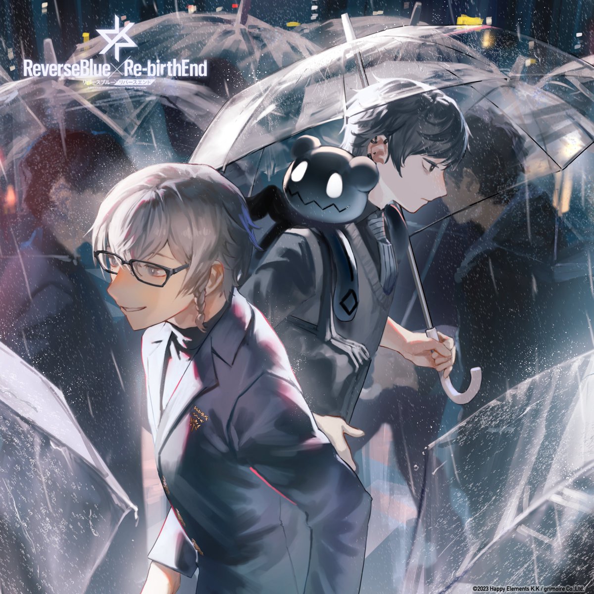 長いこと、言葉は交わされなかった。先ほどまで激しく
争っていたとは思えない静寂が、そこに漂っていた。

「俺たち、もう戻れないかもしれないな」

（――『最大公約ストロベリー』より抜粋）

//Illustration by 石田 ( <a href="/segu_ishida/">石田</a> )様
#リバxリバ  #リバースブルーxリバースエンド