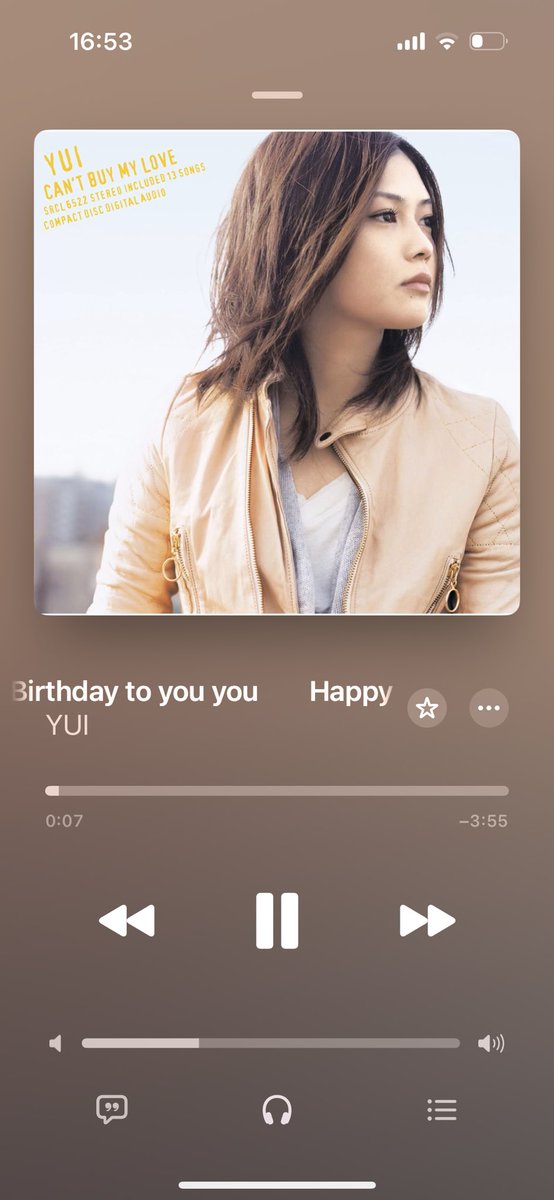 本日υ > ̫ < υ
29歳最初の1曲はもちろんYUIさん🎂
久々にYUIさん聴いた気がする♪♪