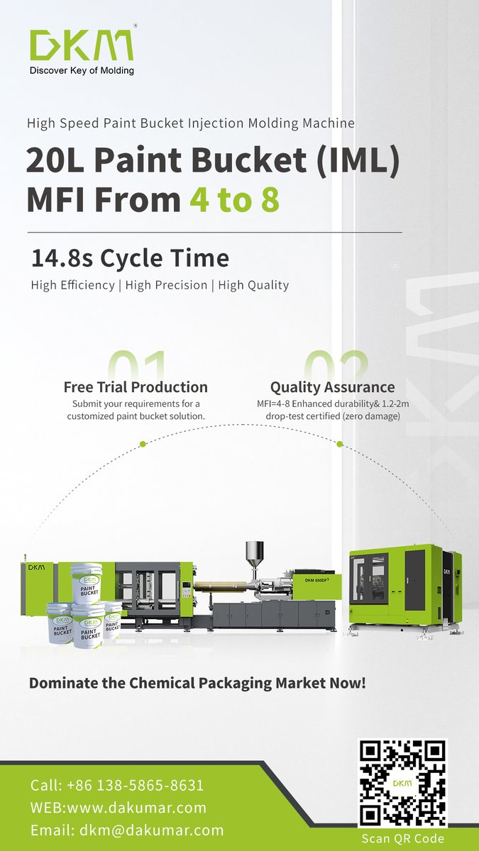 DKM_Machinery's tweet photo. DKM has a deep understanding of market demand and has launched a highly efficient solution specifically for thin-wall food packaging production.

Martina 
Email: contact@dakumar.com
Phone/whatsapp: 0086 152 1580 7221 https://t.co/Ont9bannzx