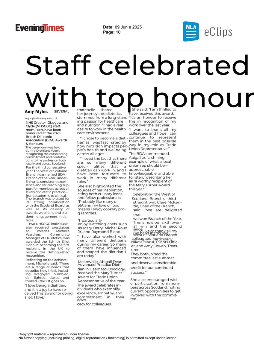 NHSGGC Dietitians tweet media