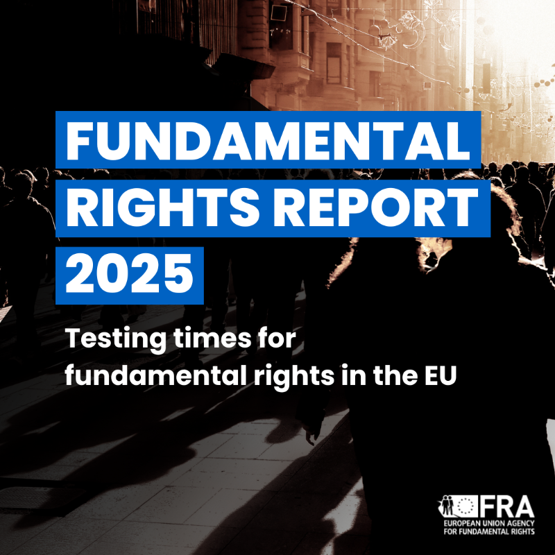 EURightsAgency's tweet photo. What are some of the key issues in this year’s Fundamental Rights Report?

🔵 Electoral manipulation
🔵 Widespread violence against women
🔵 Rising discrimination &amp; online hate
🔵 Ill treatment of migrants
🔵 Enforcement of EU digital rules

Find out more: