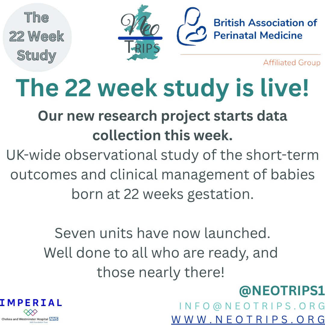 Our new NeoTRIPs 22 week study has launched!  <a href="/BAPM_Official/">BAPM</a> <a href="/imperialcollege/">Imperial College London</a>