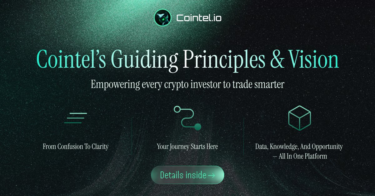 Cointel_io's tweet photo. Crypto is powerful — but for many, it’s overwhelming.

At COINTEL, we believe every investor deserves more than just prices and charts.

We’re building a home for smarter, safer, and more confident investing.

Here’s how we’re shaping the future. 🚀 https://t.co/C6ZZQyEkSg