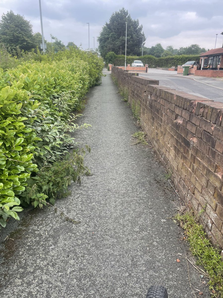 scottround's tweet photo. @WolvesCouncil could I make a request to get the bushes cut back please it’s getting increasingly difficult to get along here if 2 people are coming in the opposite directions it’s either wait till the other person has come through or walk into the stingers and brambles thank you https://t.co/ZRUI7t8ZcI