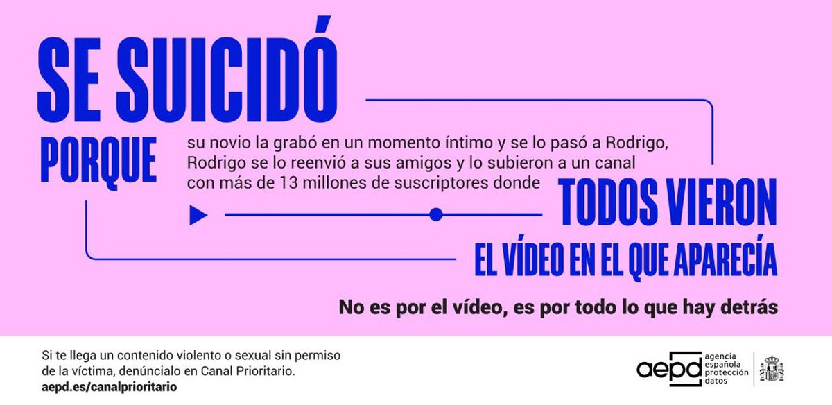 FundaciónMutuaMad (@fundacionmutua) on Twitter photo Si eres menor de 18 años y sabes que se están publicando en Internet fotografías, vídeos o audios de contenido sexual o violento sin autorización, denuncia en el Canal prioritario de la <a href="/AEPD_es/">Agencia Española de Protección de Datos</a>: grupomutua.info/aepdCanalPrior… Si eres menor de 18 años y sabes que se están publicando en Internet fotografías, vídeos o audios de contenido sexual o violento sin autorización, denuncia en el Canal prioritario de la <a href="/AEPD_es/">Agencia Española de Protección de Datos</a>: grupomutua.info/aepdCanalPrior…