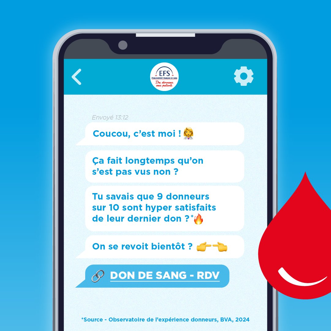 EFS_dondesang's tweet image. Notification SMS : Toc toc, on a un message pour toi ❤️
dondesang.efs.sante.fr/trouver-une-co…