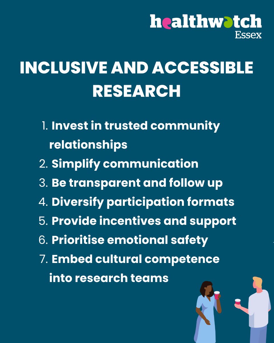 Healthwatch Essex (@hwessex) on Twitter photo Our evaluation report of the Research Engagement Network (REN) programme, launched by MSE ICB, highlights how REN can function as an evidence-based model for how we can improve accessibility and inclusion in health research.
Read here - healthwatchessex.org.uk/library/resear…
<a href="/MSEssex_ICS/">Mid and South Essex Integrated Care System</a> Our evaluation report of the Research Engagement Network (REN) programme, launched by MSE ICB, highlights how REN can function as an evidence-based model for how we can improve accessibility and inclusion in health research.
Read here - healthwatchessex.org.uk/library/resear…
<a href="/MSEssex_ICS/">Mid and South Essex Integrated Care System</a>