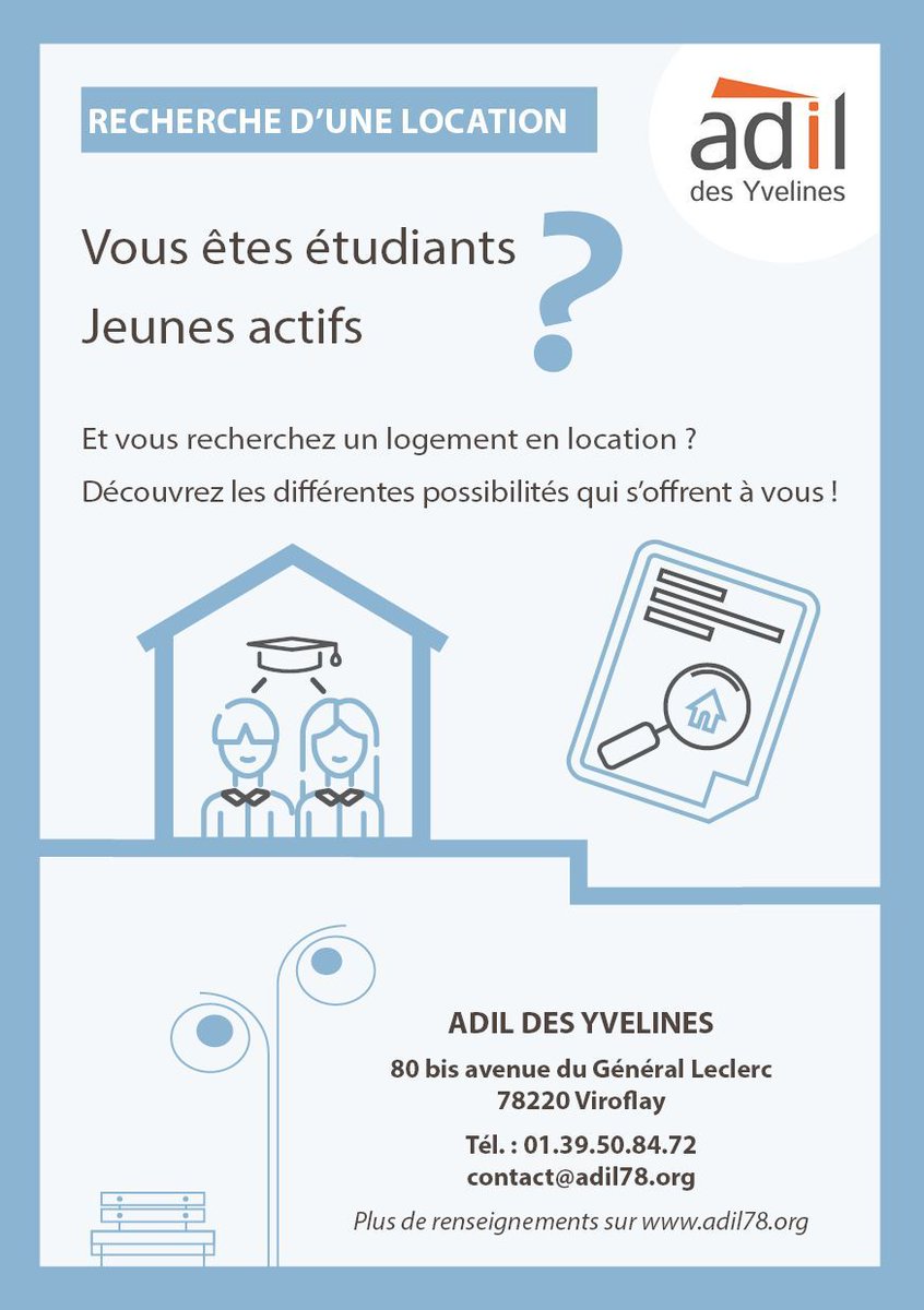 #Location #Jeune #Etudiant
Vous cherchez un logement ❓
Consultez notre brochure pour découvrir
les possibilités qui s'offrent à vous
🔗 bit.ly/4dIEZnO

Les juristes de l'@ADIL 78 vous informent gratuitement :
💻 rdv.adil78.org
🚩 buff.ly/3DoY4tl