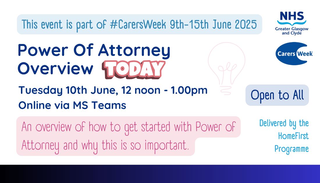 NHSGGC Carers (@nhsggccarers) on Twitter photo You might think it's something you don't need because you have a partner, sibling or child who'll be there you, but that's not how it works by law.
PoA Overview π link.webropol.com/ep/CWpoa100620β¦
Join us <a href="/dixon_south/">Glasgow South Carers Centre</a> <a href="/Rcarers/">Renfrewshire Carers Centre</a> <a href="/CarersLinkED/">CarersLinkED</a> <a href="/ERCCentre/">East Renfrewshire Carers Centre</a> <a href="/quarriers/">Quarriers</a> <a href="/gamhcarercentre/">GAMH North East Carers Service</a> You might think it's something you don't need because you have a partner, sibling or child who'll be there you, but that's not how it works by law.
PoA Overview π link.webropol.com/ep/CWpoa100620β¦
Join us <a href="/dixon_south/">Glasgow South Carers Centre</a> <a href="/Rcarers/">Renfrewshire Carers Centre</a> <a href="/CarersLinkED/">CarersLinkED</a> <a href="/ERCCentre/">East Renfrewshire Carers Centre</a> <a href="/quarriers/">Quarriers</a> <a href="/gamhcarercentre/">GAMH North East Carers Service</a>