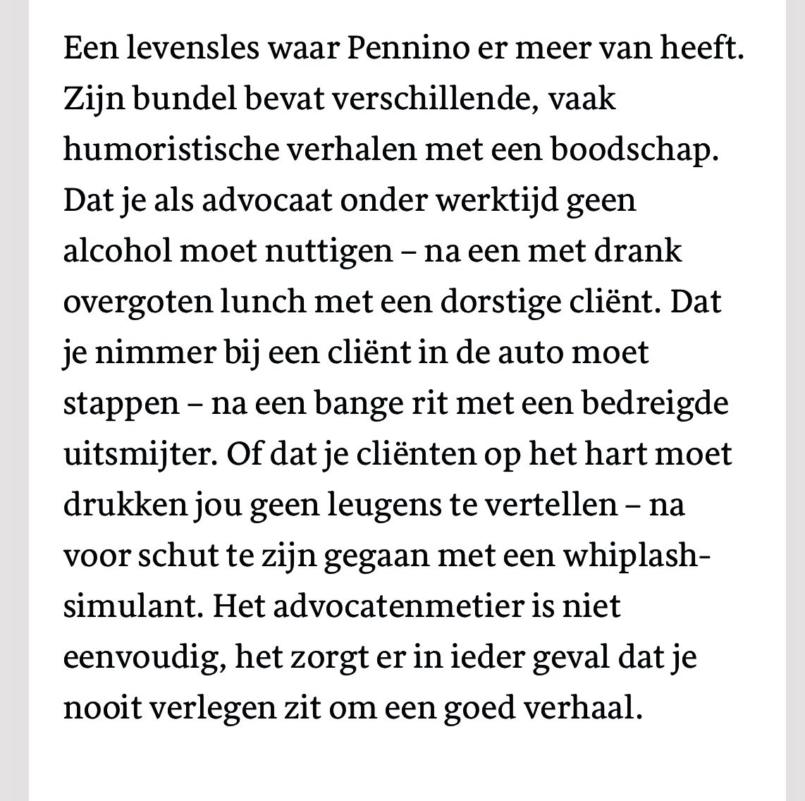 In de nieuwste editie van het <a href="/Advocatenblad/">Advocatenblad</a> aandacht voor mijn boek ‘David’s Cadillac’, een bloemlezing in 34 hoofdstukken van mijn ervaringen in de advocatuur in de laatste twee decennia.