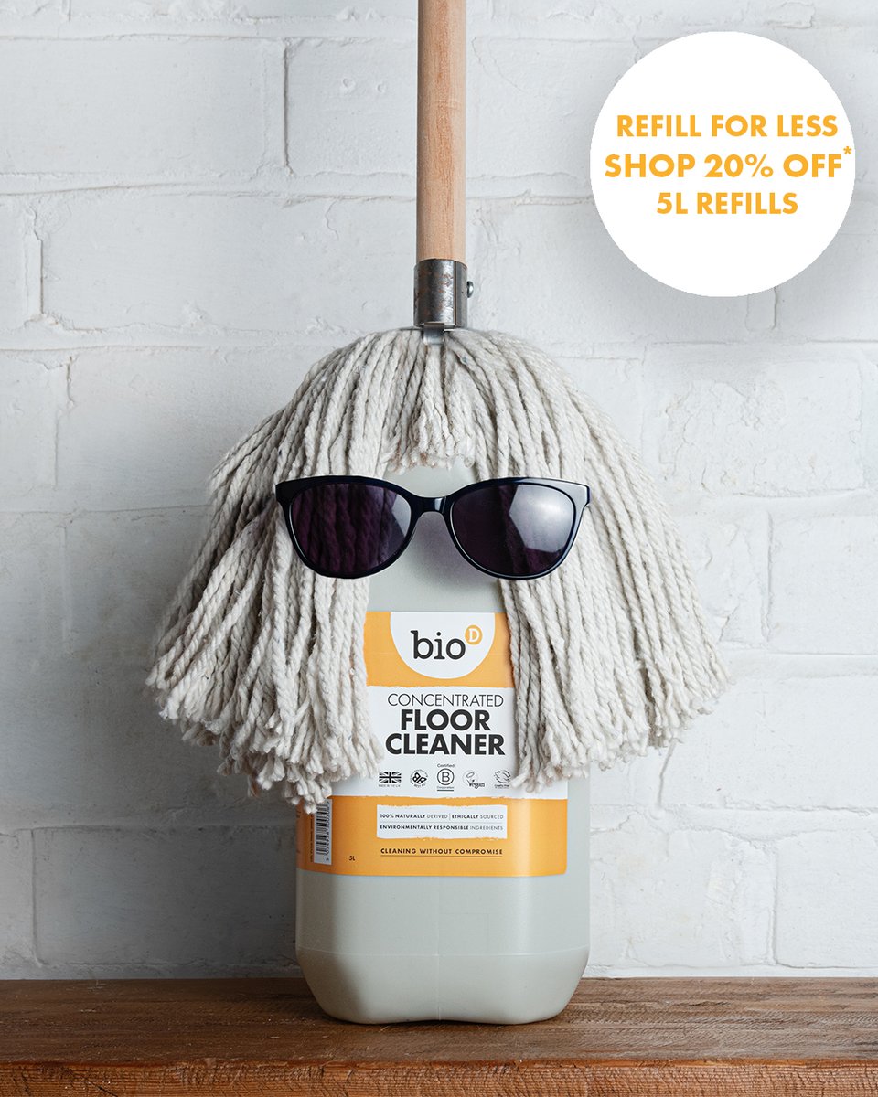 20% OFF* our 5L Concentrated Floor Cleaner! 

Eco-friendly, tough on dirt, and kinder to your home + planet.

Limited time, refill &amp; save 🌍

Shop now: biod.co.uk/shop/household…

*20% off 5L products only. Offer expires 30/6/25. Excludes Bundles. Not to be used in conjunction with