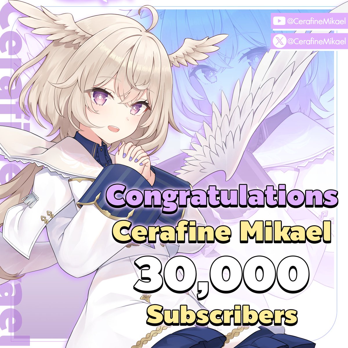 ขอแสดงความยินดีกับนางฟ้านักรัก Cerafine Mikael ด้วยนะคะ 💫🪽
.
ตั้งแต่นางฟ้าผู้ใสซื่อบริสุทธิ์ได้ตกสวรรค์มา เธอก็ได้เรียนรู้ความลาโม๊ะและความรักเพื่อเผยแผ่ให้แก่ผู้คนมากมาย จนตอนนี้ก็ได้มีผู้ติดตามถึง 30,000 ซะแล้ว!! 🎉  ขอบคุณทุก ๆ คนที่ให้การสนับสนุนนางฟ้าตัวน้อย ๆ