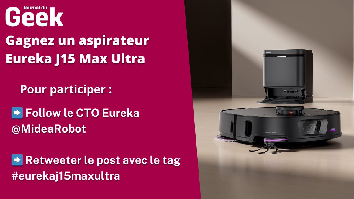 #CONCOURS
🎁Tentez de remporter l'aspirateur Eureka J15 Max Ultra 🎁
Pour participer :
✅ Follow <a href="/EurekaClean/">Eureka</a> 
✅Retweeter le post avec le tag #eurekaj15maxultra
TAS le 25/06 à 17h
Les 20 premiers clients qui achètent l'Eureka J15 Max Ultra sur le site officiel d'Eureka recevront