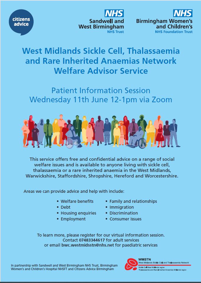 WestMidsSTN (@westmidsstn) on Twitter photo On Wednesday 11th June from 12pm - 1pm we have a catch up session with the Welfare Advisor. If you are interested please contact - 07483344617 for adult patients and bwc.westmidsstn@nhs.net for paediatric patients On Wednesday 11th June from 12pm - 1pm we have a catch up session with the Welfare Advisor. If you are interested please contact - 07483344617 for adult patients and bwc.westmidsstn@nhs.net for paediatric patients