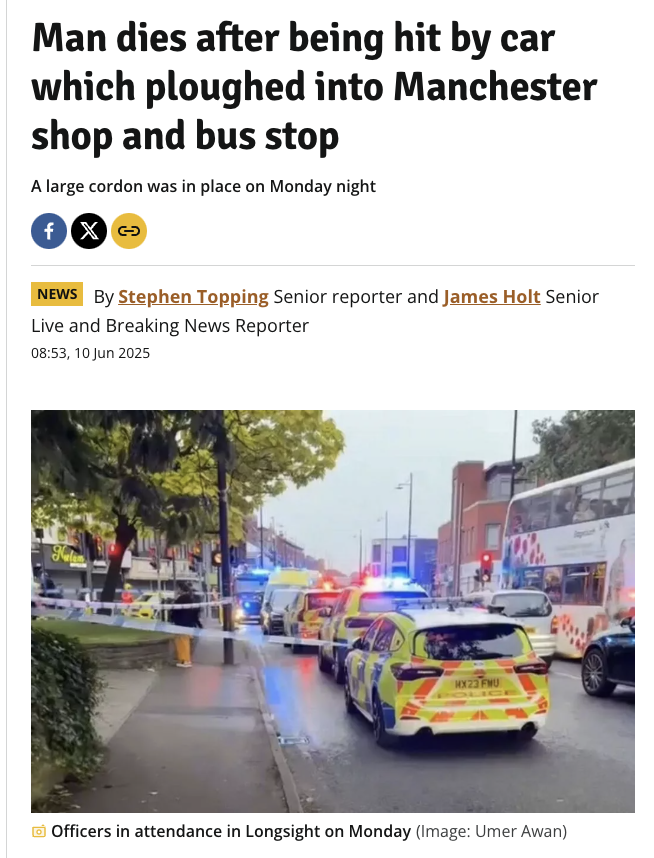 Every road death in Greater Manchester is a failure of the system. 

Our roads are too dangerous and <a href="/BeeNetwork/">Bee Network</a> <a href="/ManCityCouncil/">Manchester City Council</a> are not fixing it quick enough

We need safer streets now