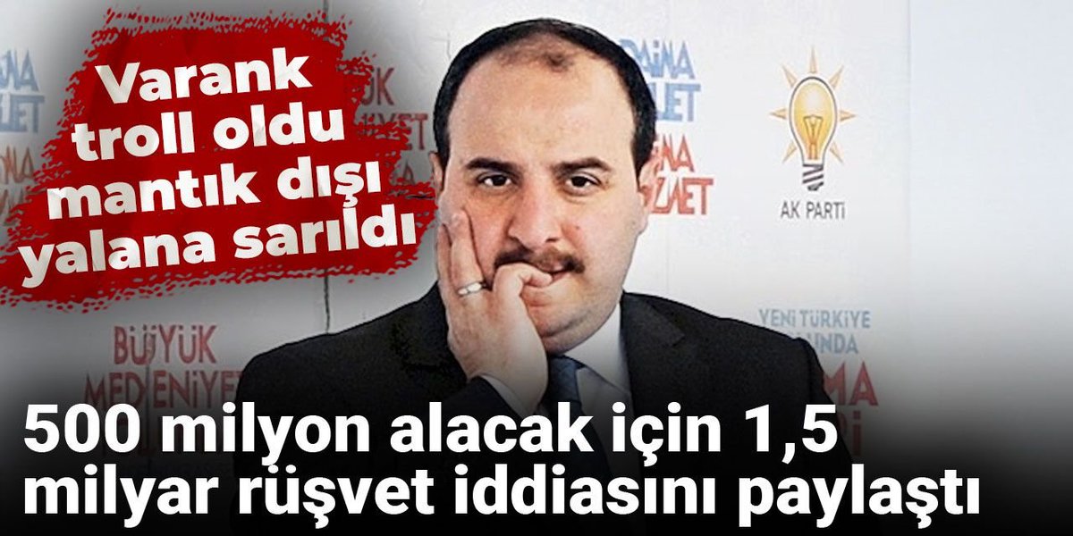 Varank troll oldu, mantık dışı yalana sarıldı

500 milyon alacak için 1,5 milyar rüşvet iddiasını paylaştı
halktv.com.tr/gundem/varank-…