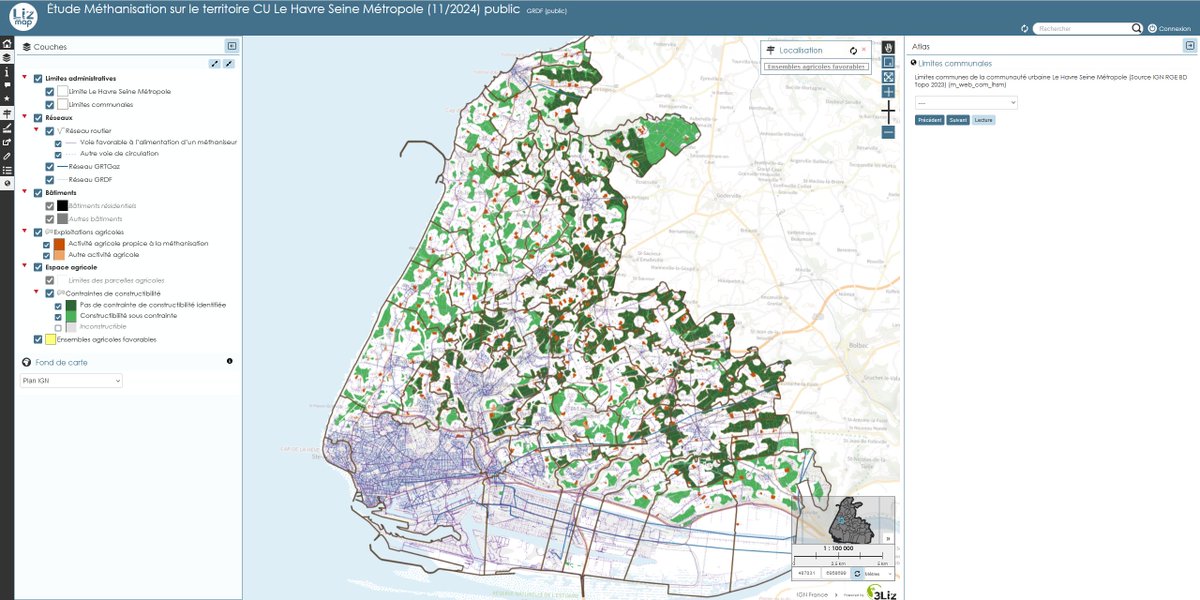 Carte interactive publique #QGIS #Lizmap pour montrer les mécanismes à l'oeuvre pour la #méthanisation agricole sur le territoire <a href="/LeHavreMetro/">Le Havre Seine Métropole</a>  (54 communes).
lnkd.in/eU2GP5xN

Merci <a href="/GRDF/">GRDF</a> pour sa confiance.

La plupart des données utilisées sont ouvertes #opendata