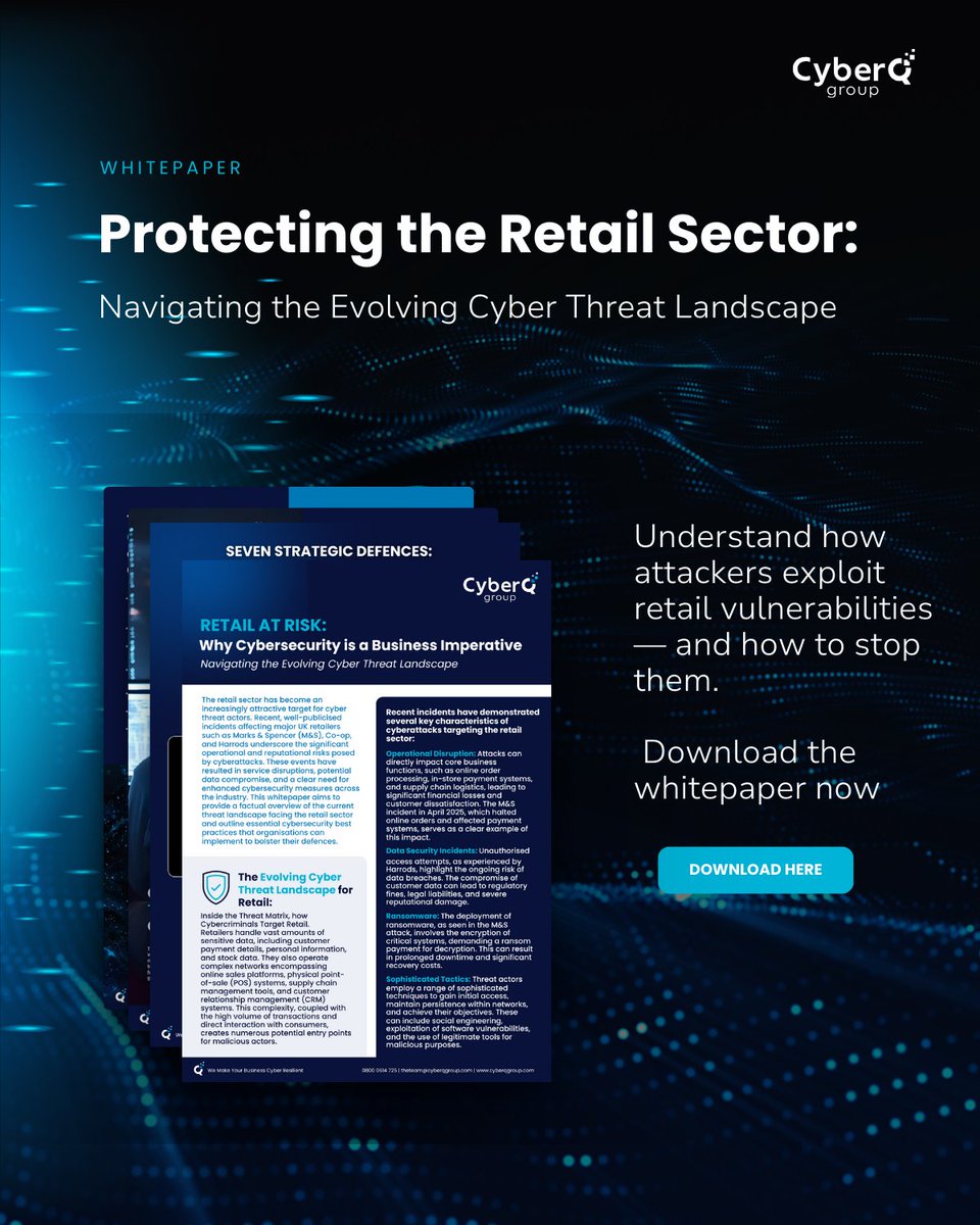 CyberQ Group (@cyberq_group) on Twitter photo Extended Detection and Response (XDR) doesn’t just monitor—it hunts. <a href="/CyberQ_Group/">CyberQ Group</a>'s Managed XDR combines human intelligence and machine learning to detect and neutralise threats before they spread.
Stay ahead of cybercriminals.
🚨 Stay ahead of threats – Talk to our Extended Detection and Response (XDR) doesn’t just monitor—it hunts. <a href="/CyberQ_Group/">CyberQ Group</a>'s Managed XDR combines human intelligence and machine learning to detect and neutralise threats before they spread.
Stay ahead of cybercriminals.
🚨 Stay ahead of threats – Talk to our