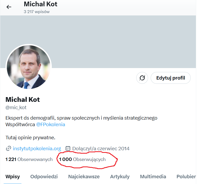 Podobno najtrudniej zarobić pierwszy tysiąc :) Dziękuje wszystkim obserwującym.