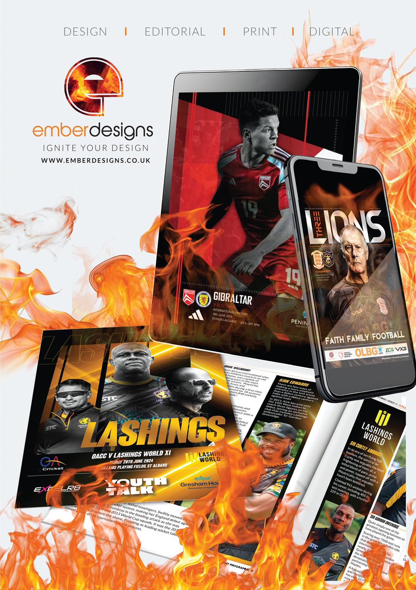 Here at Ember, we’re privileged to work alongside a number of sports organisations, helping elevate their brand through print and digital marketing. 

Cricket, Football, Rugby, NFL, Boxing, Golf. . . we’ve covered it all.

Looking to #IgniteYourDesign?
emberdesigns.co.uk