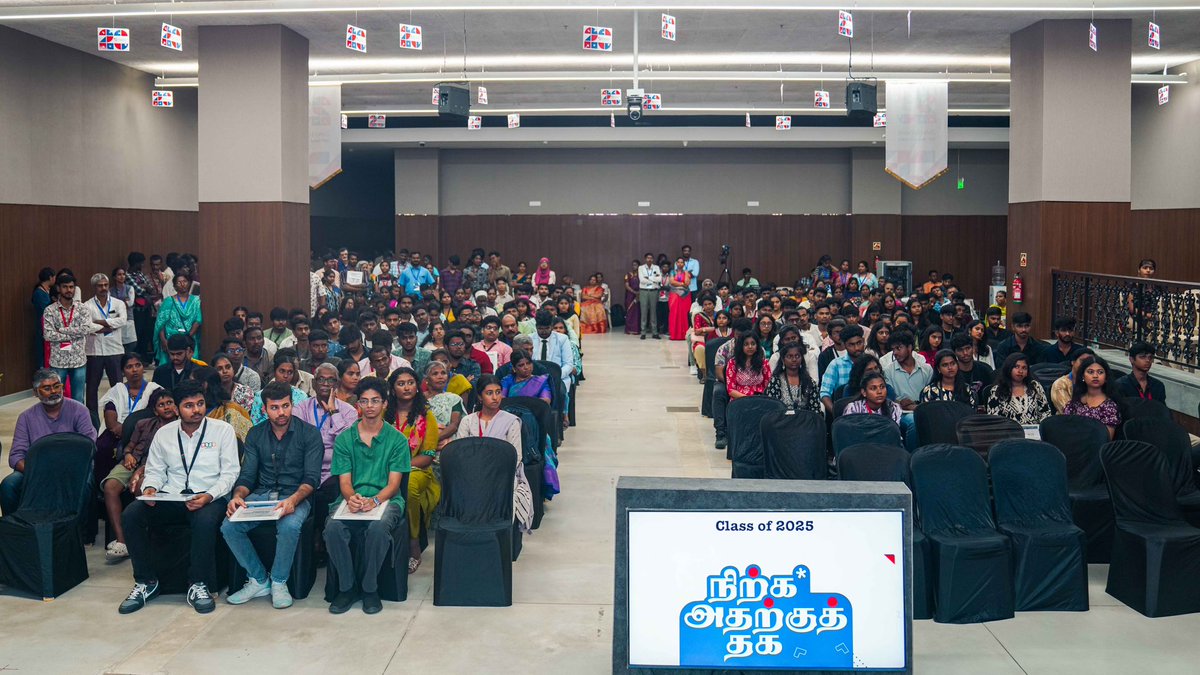 Zoho Schools of Learning (@zohoschools) on Twitter photo A day of new beginnings & proud farewells at <a href="/ZohoSchools/">Zoho Schools of Learning</a>, Chennai 🌱🎓
On June 5, we welcomed 50 new students (Tech, Design & Business) with கற்க கசடற and celebrated our grads with நிற்க அதற்குத் தக.
After yearning to learn.. they will now be learning to earn! A day of new beginnings & proud farewells at <a href="/ZohoSchools/">Zoho Schools of Learning</a>, Chennai 🌱🎓
On June 5, we welcomed 50 new students (Tech, Design & Business) with கற்க கசடற and celebrated our grads with நிற்க அதற்குத் தக.
After yearning to learn.. they will now be learning to earn!