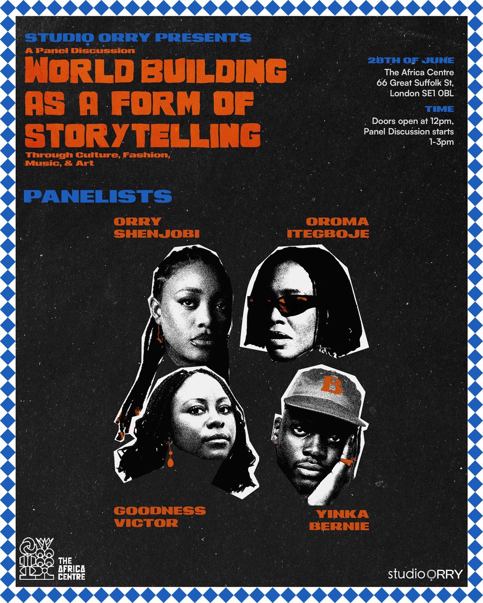 Looking forward to exploring the power of world-building as a mode of storytelling with an incredible group of panelists. Join Yinka Bernie, Goodness Victor, Oroma Cookey-Gam &amp; myself at The Africa Centre on June 28th

RSVP here - 
eventbrite.co.uk/e/world-buildi…