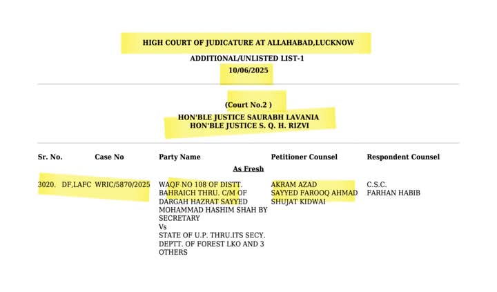 लक्कड़ शाह मजार मामला
जब वहां कुछ बचा ही नहीं तो रोक किस बात की 
मजार अभी भी मौजूद है बिल्डिंग टूटी है मजार जमीन के नीचे होती है 

माननीय उच्च न्यायालय ने सुनवाई करते हुए  मजार पर किसी भी आगे की तोड़ फोड पर रोक लगा दी है

माननीय <a href="/yasarshah_SP/">Yasar Shah</a> जी व सैय्यद अकरम आज़ाद जी का शुक्रिया